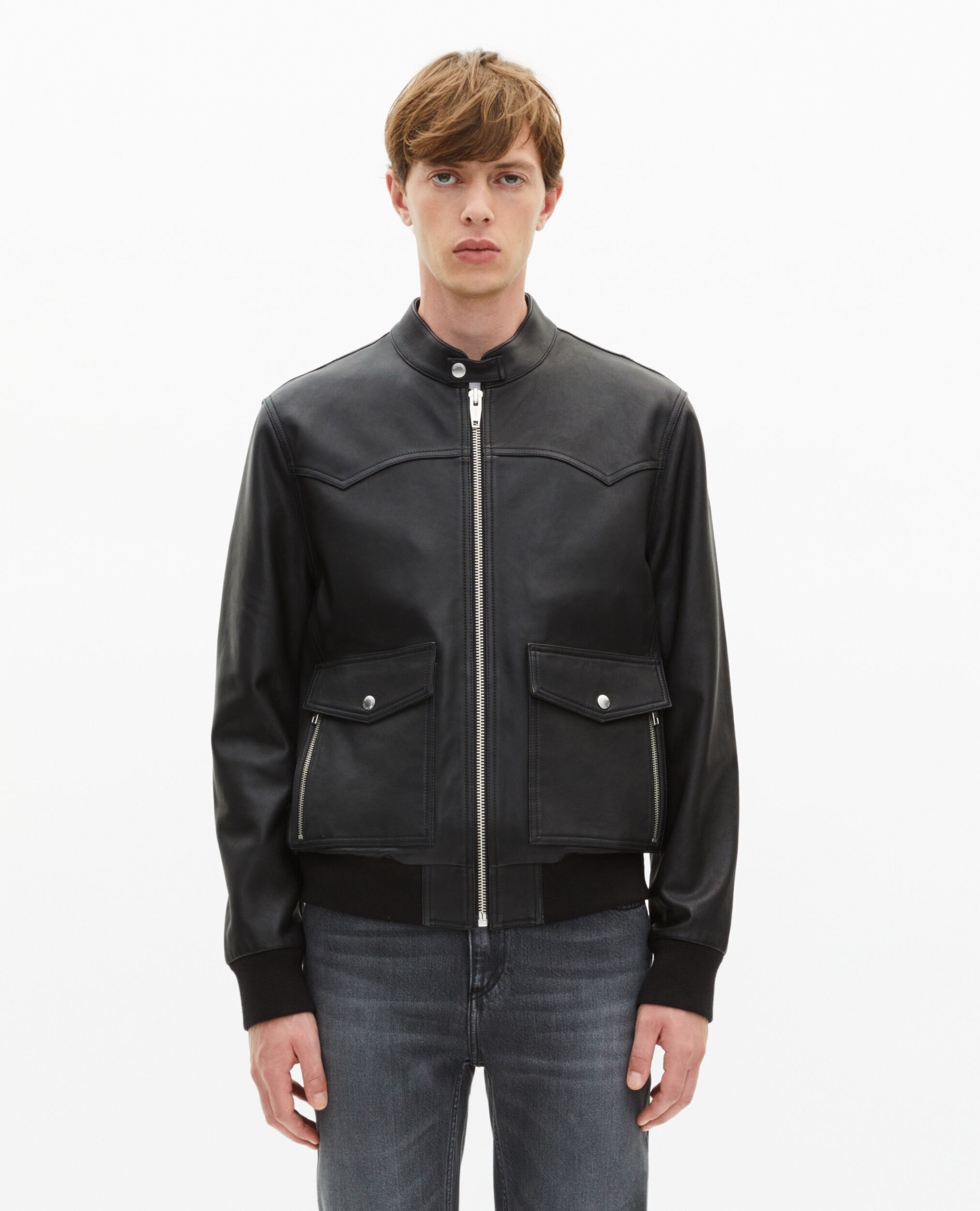 Black leather jacket | The Kooples US