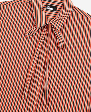 The Kooples FEMME DARK NAVY / FIRE RED chemise &agrave; rayures rouge et bleue