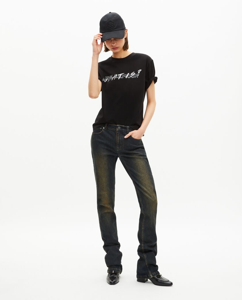 The Kooples MIXED BLACK black embroidered cap