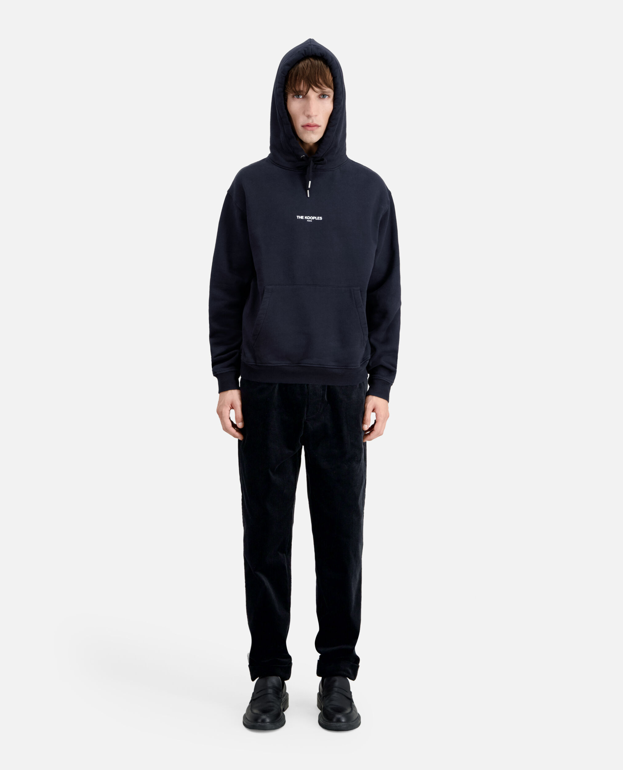 Sweatshirt Homme à  capuche Logo noir, BLACK, hi-res image number null