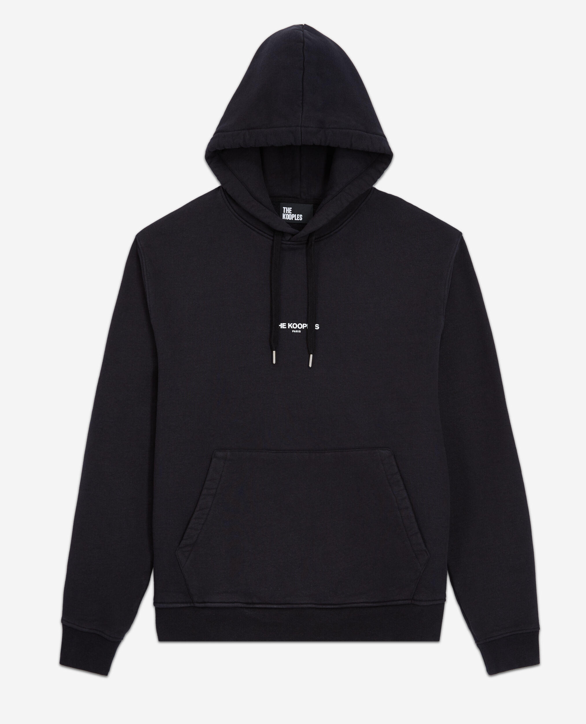 Sweatshirt Homme à  capuche Logo noir, BLACK, hi-res image number null