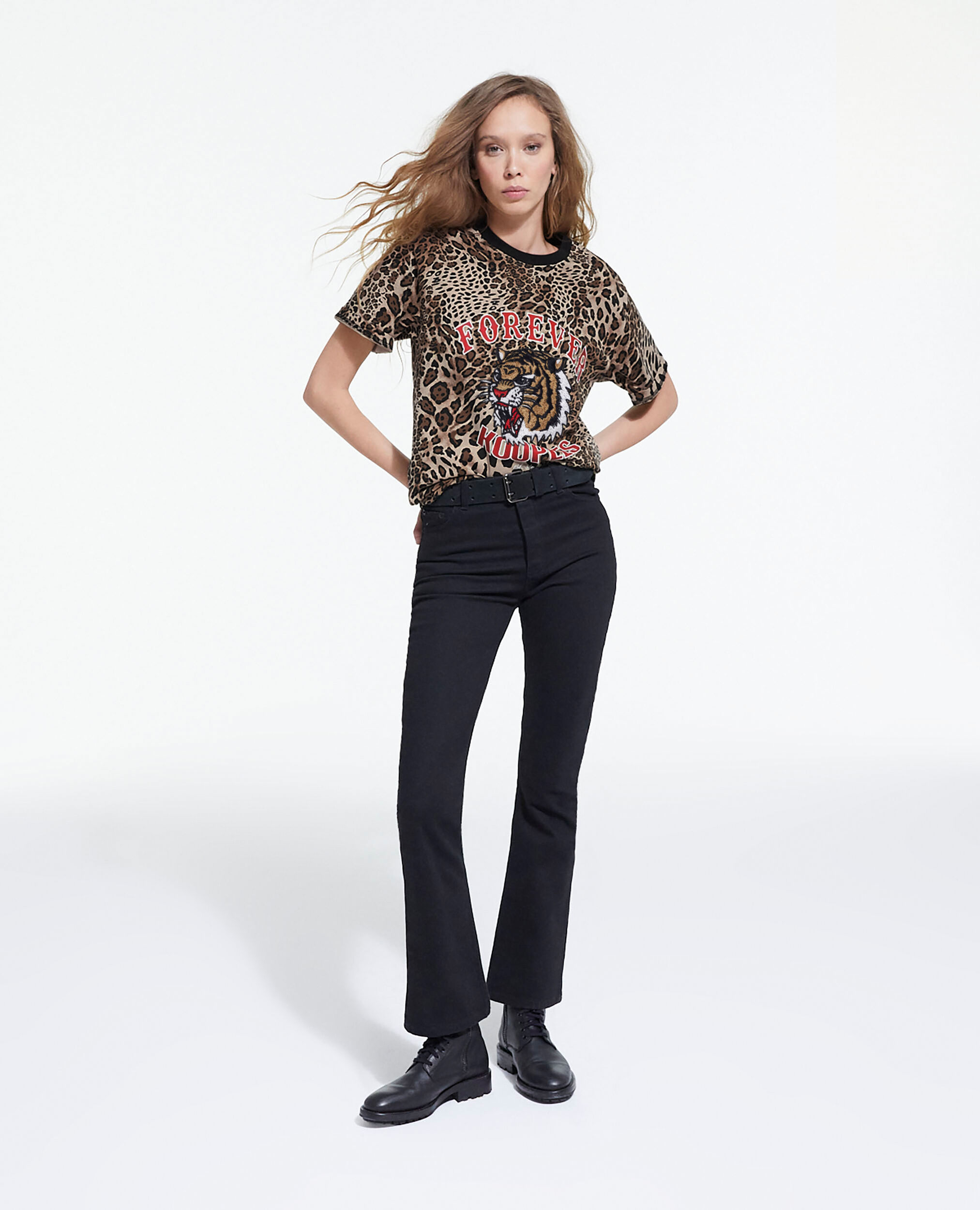 T-shirt en coton léopard, LEOPARD, hi-res image number null