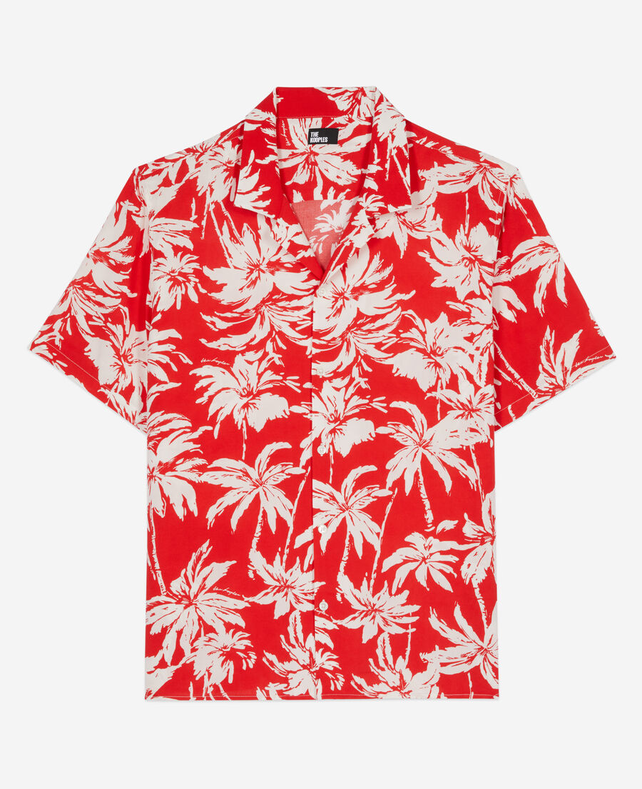 The Kooples MEN RED / WHITE printed short-sleeved shirt