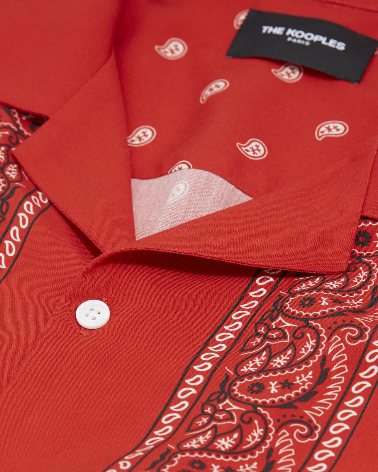 The Kooples HOMME RED-BLACK-WHITE chemise col requin