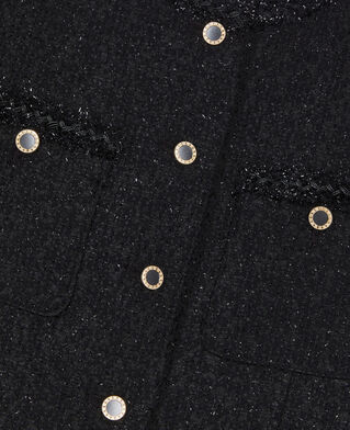 The Kooples FEMME BLACK robe courte en tweed noir