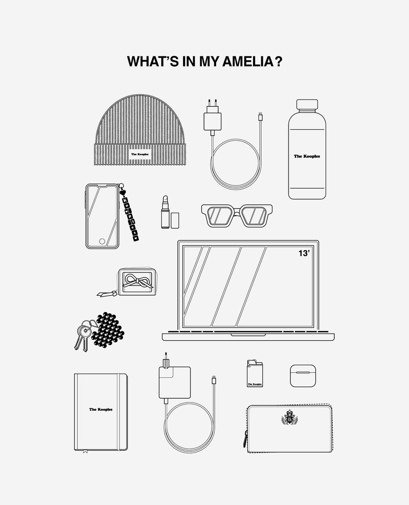 The Kooples FEMME BLACK sac amelia xl en cuir craquelé noir