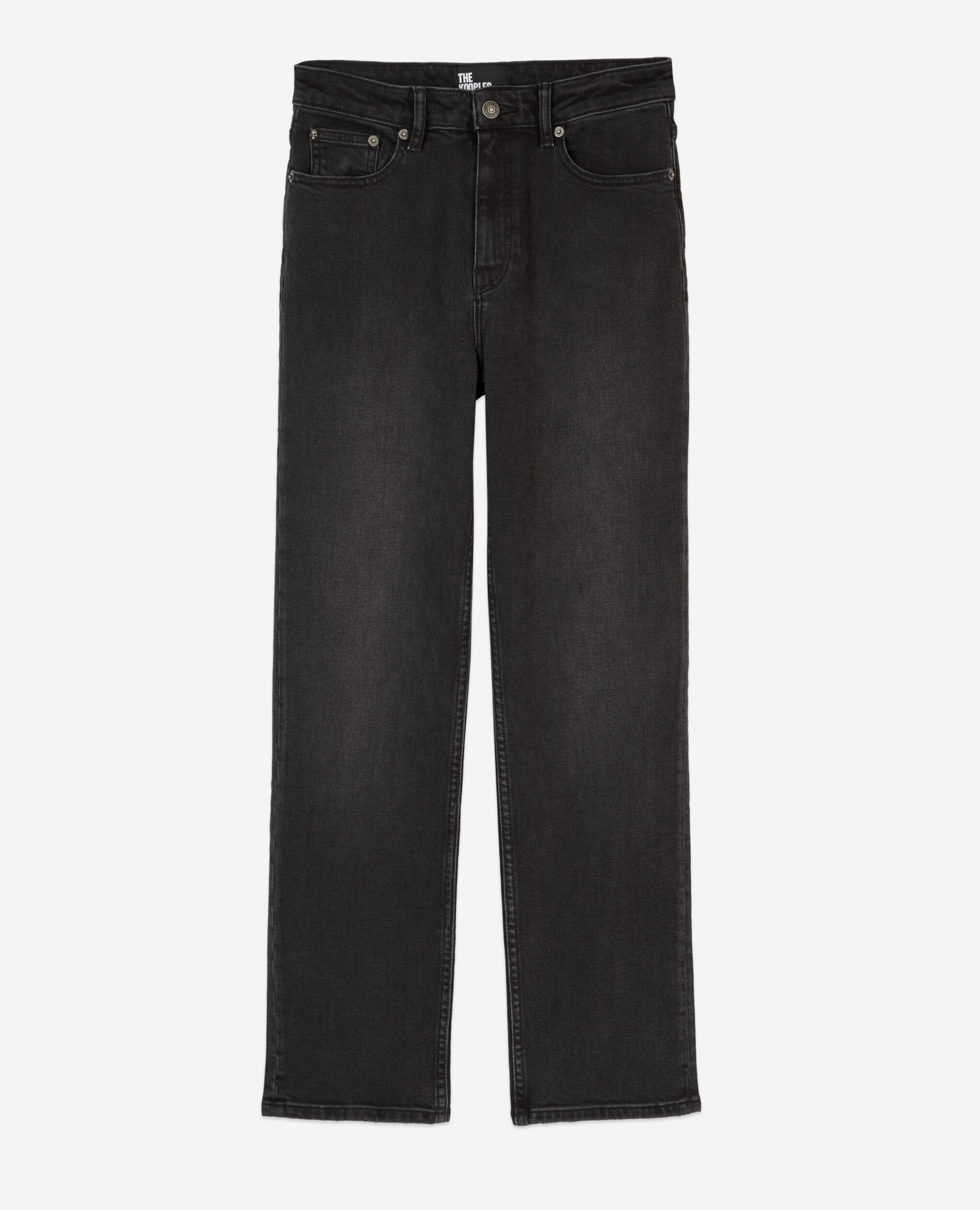 Straight black jeans, BLACK WASHED, hi-res image number null