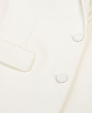 The Kooples WOMEN ECRU off-white straight-cut crepe suit jacket