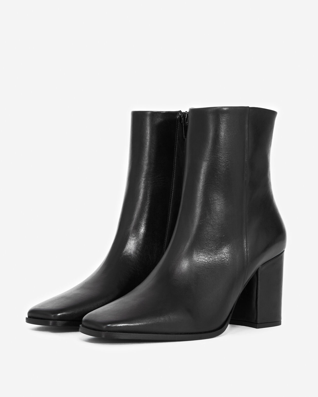 The Kooples MUJER BLACK botines negros tacón punta cuadrada