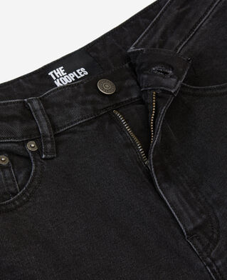 The Kooples DAMEN BLACK WASHED schwarze jeans mit geradem bein