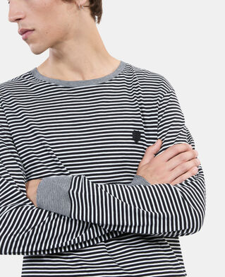 The Kooples MEN BLACK / WHITE striped long-sleeved t-shirt