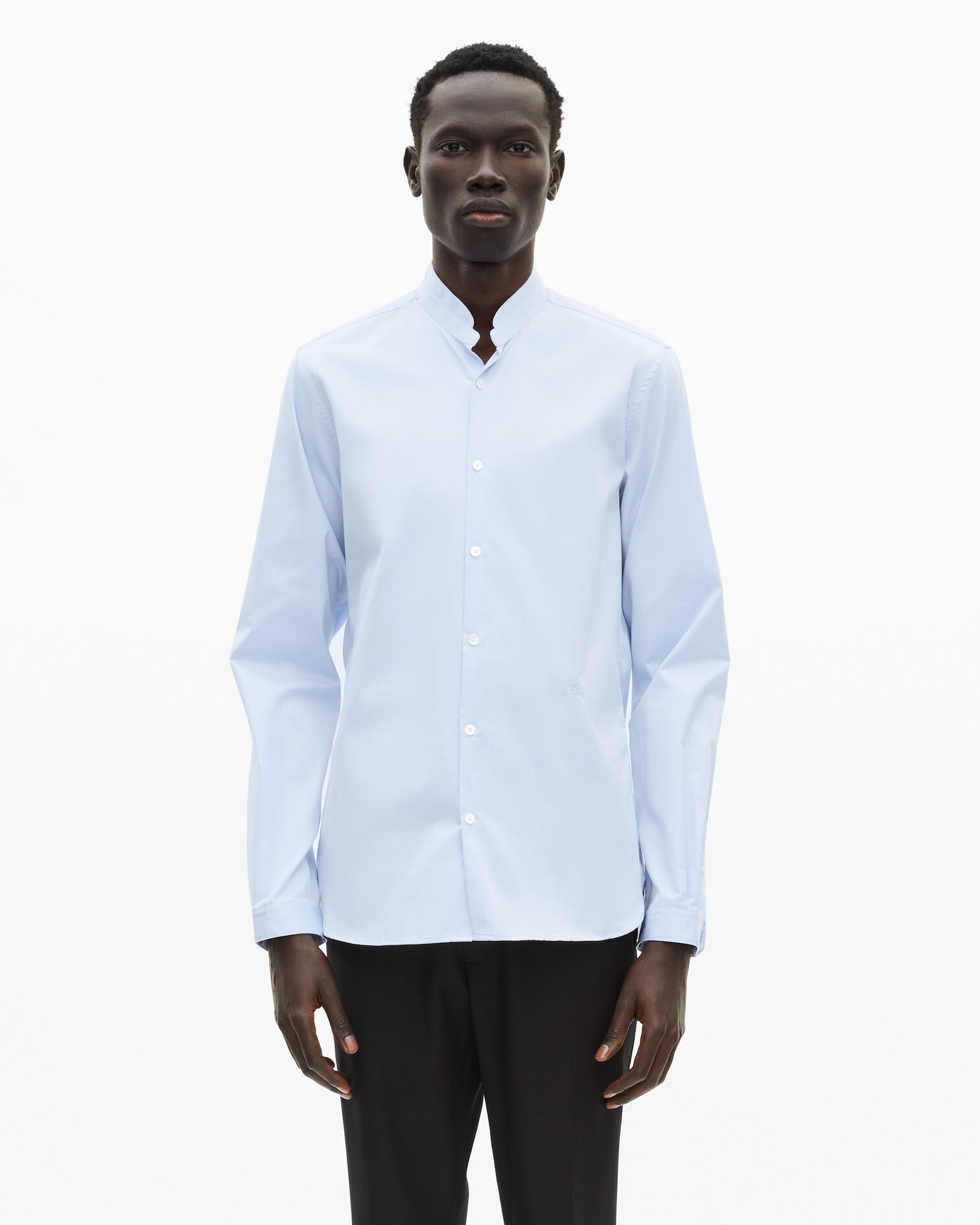 Blue shirt with officer collar, LIGHT BLUE, hi-res image number null