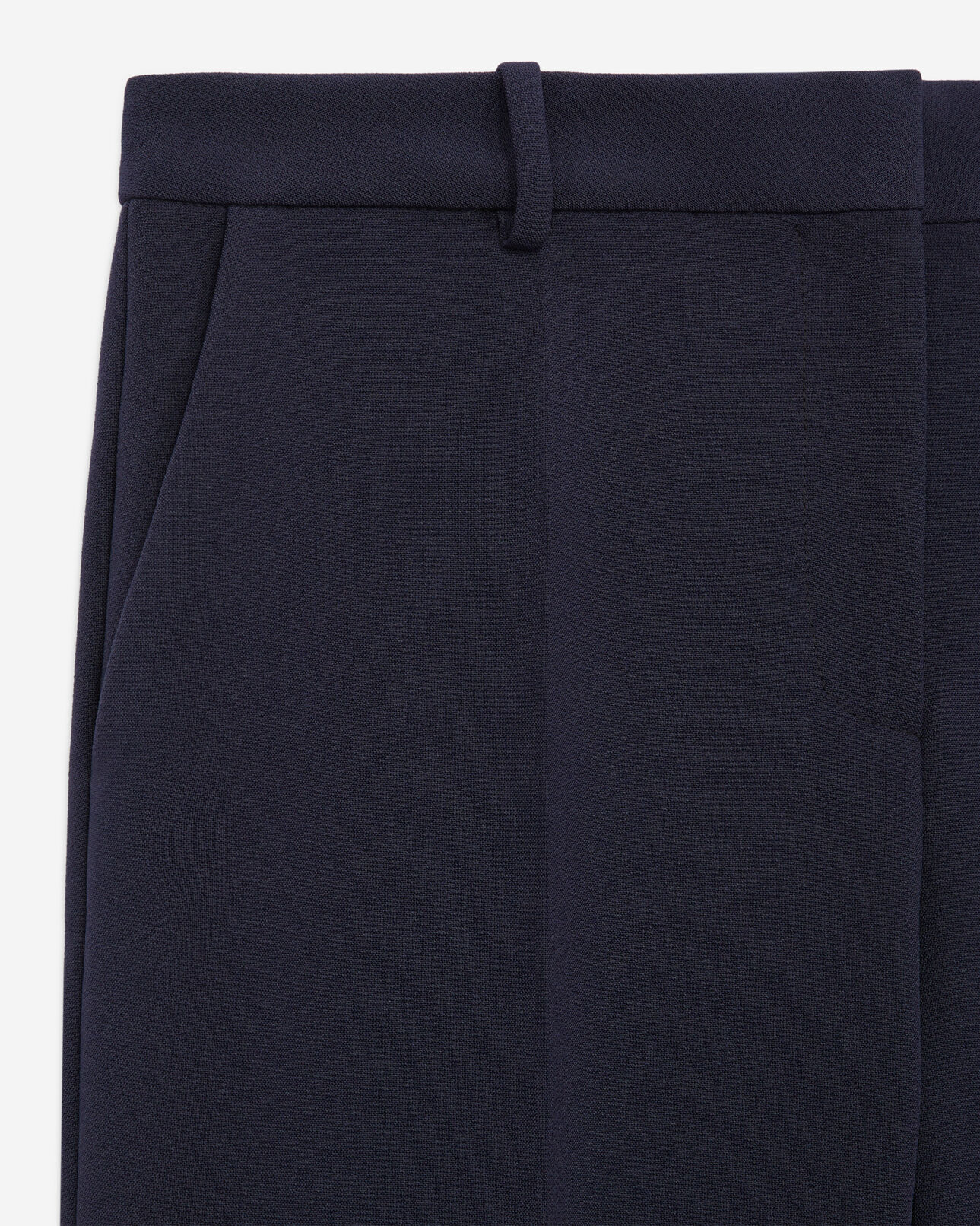 The Kooples WOMEN DARK NAVY slim-fit navy blue crepe tailored trousers