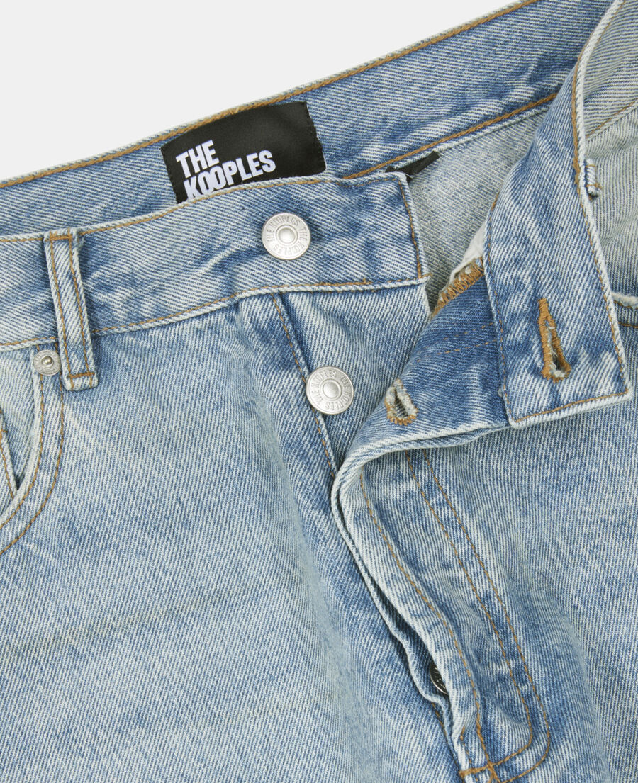 The Kooples H BLUE BLEACHED / NAVY washed blue wide-leg jeans