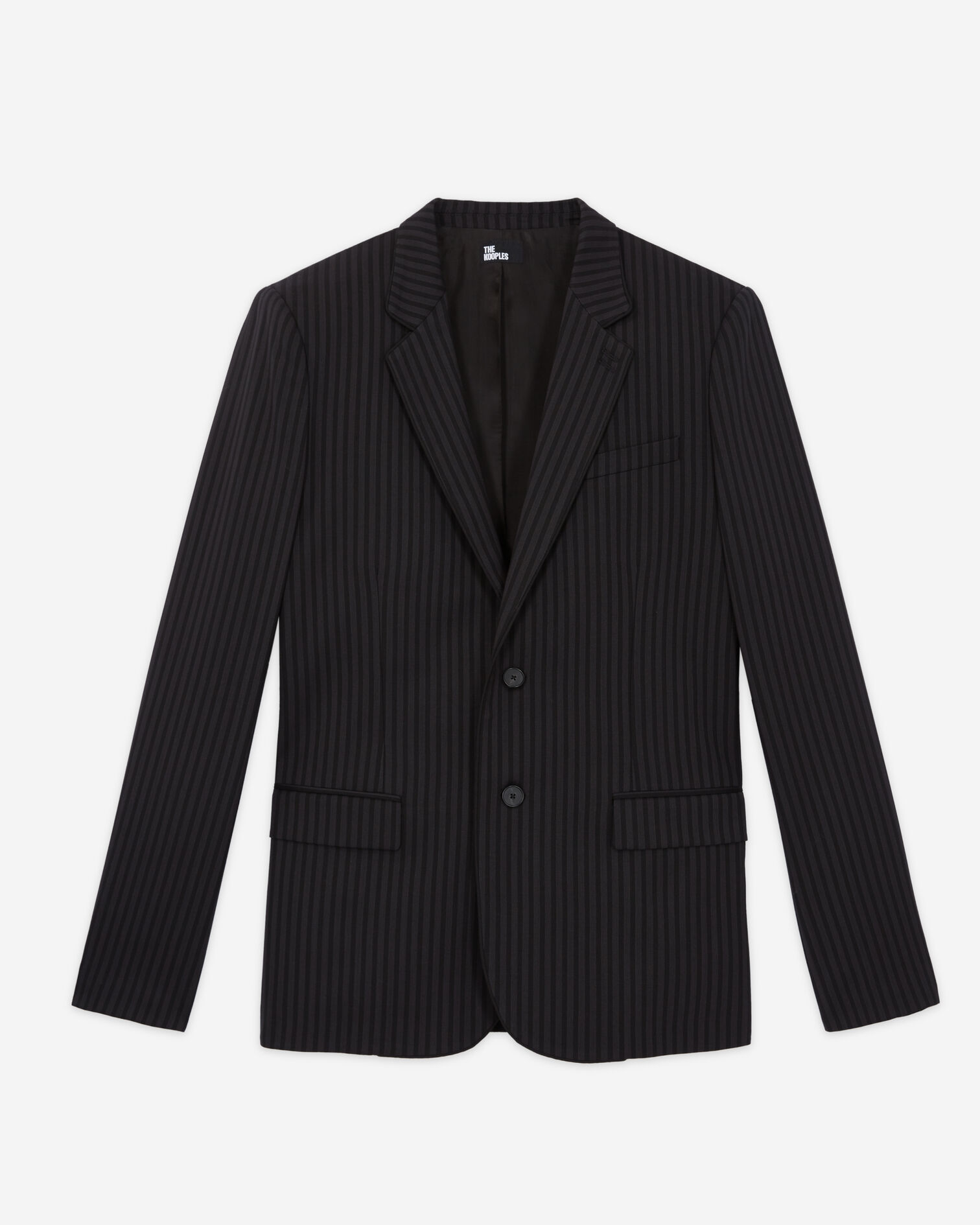 Striped wool suit jacket, BLACK GREY, hi-res image number null