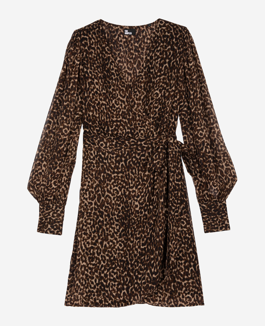 The Kooples DAMEN LEOPARD kurzes wickelkleid mit leopardenmuster