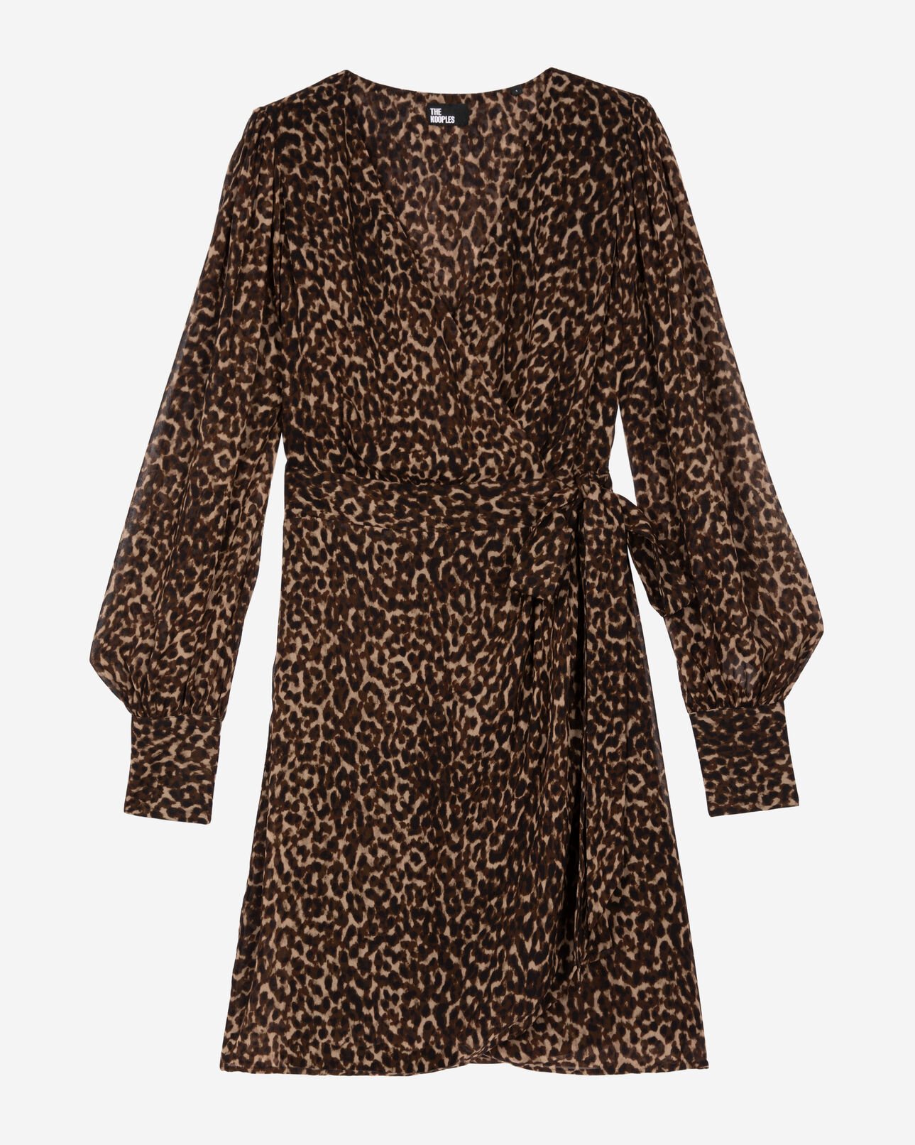 The Kooples FEMME LEOPARD robe portefeuille courte imprimé léopard