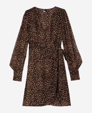 The Kooples FEMME LEOPARD robe portefeuille courte imprimé léopard