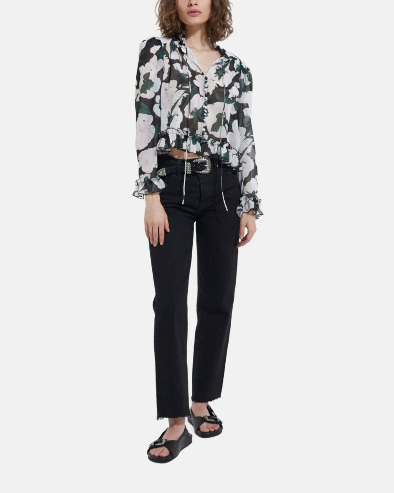 The Kooples WOMEN ECRU printed blouse