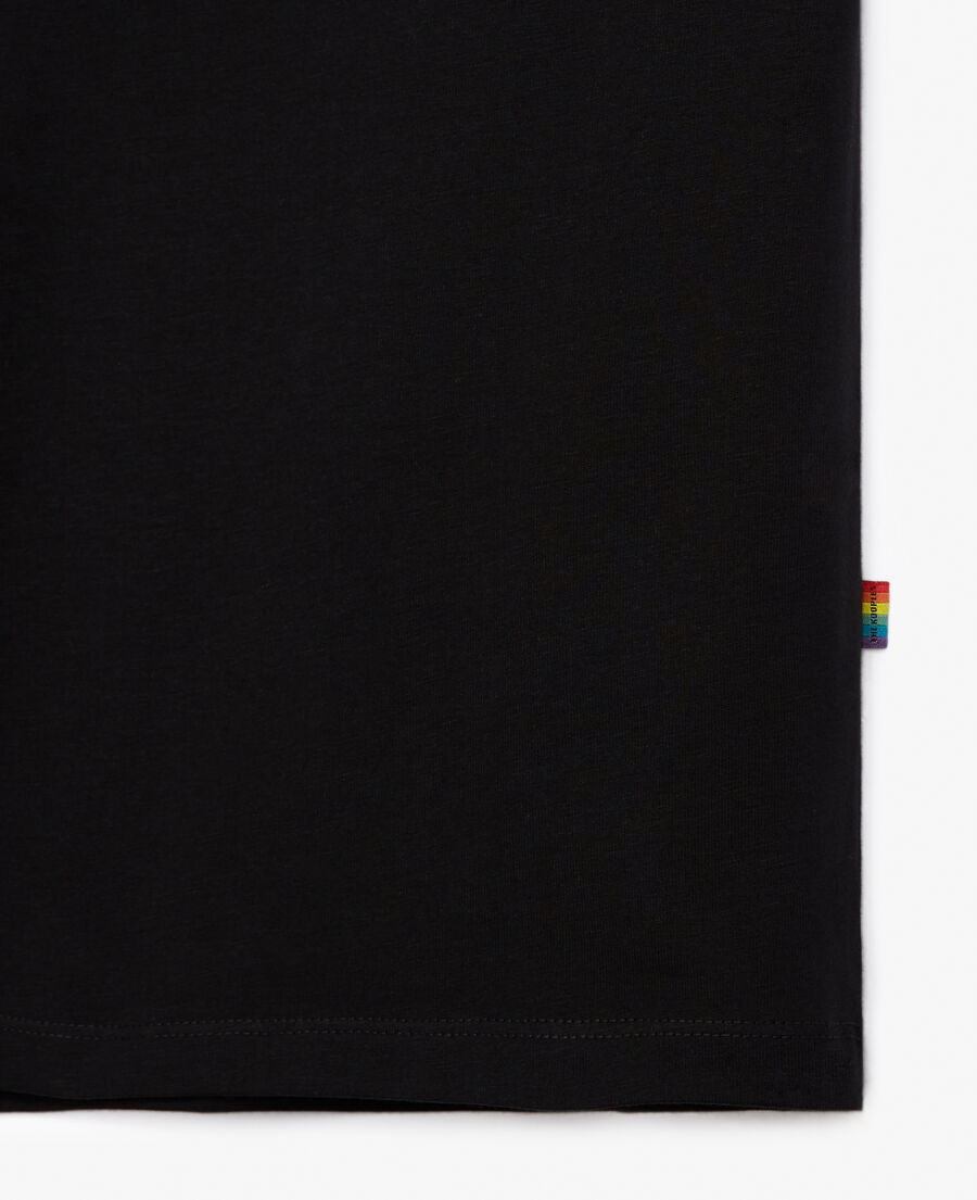 t-shirt schwarz baumwolle stickerei ecru