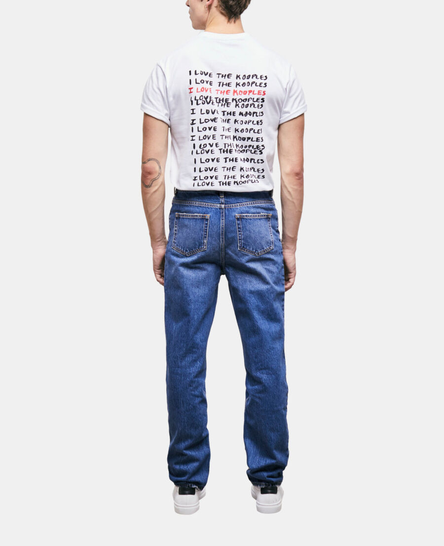 The Kooples H BLUE DENIM blue straight-cut jeans