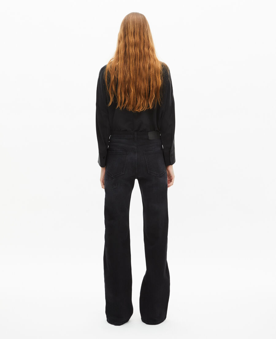 The Kooples DAMEN BLACK WASHED schwarze jeans mit ausgestelltem bein