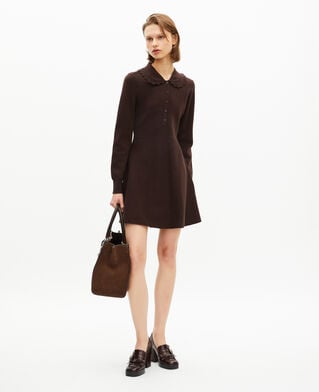The Kooples F CHOCOLATE short brown knit dress