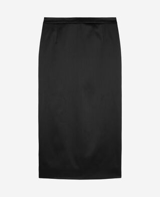 The Kooples FEMME BLACK jupe longue crayon en satin noire