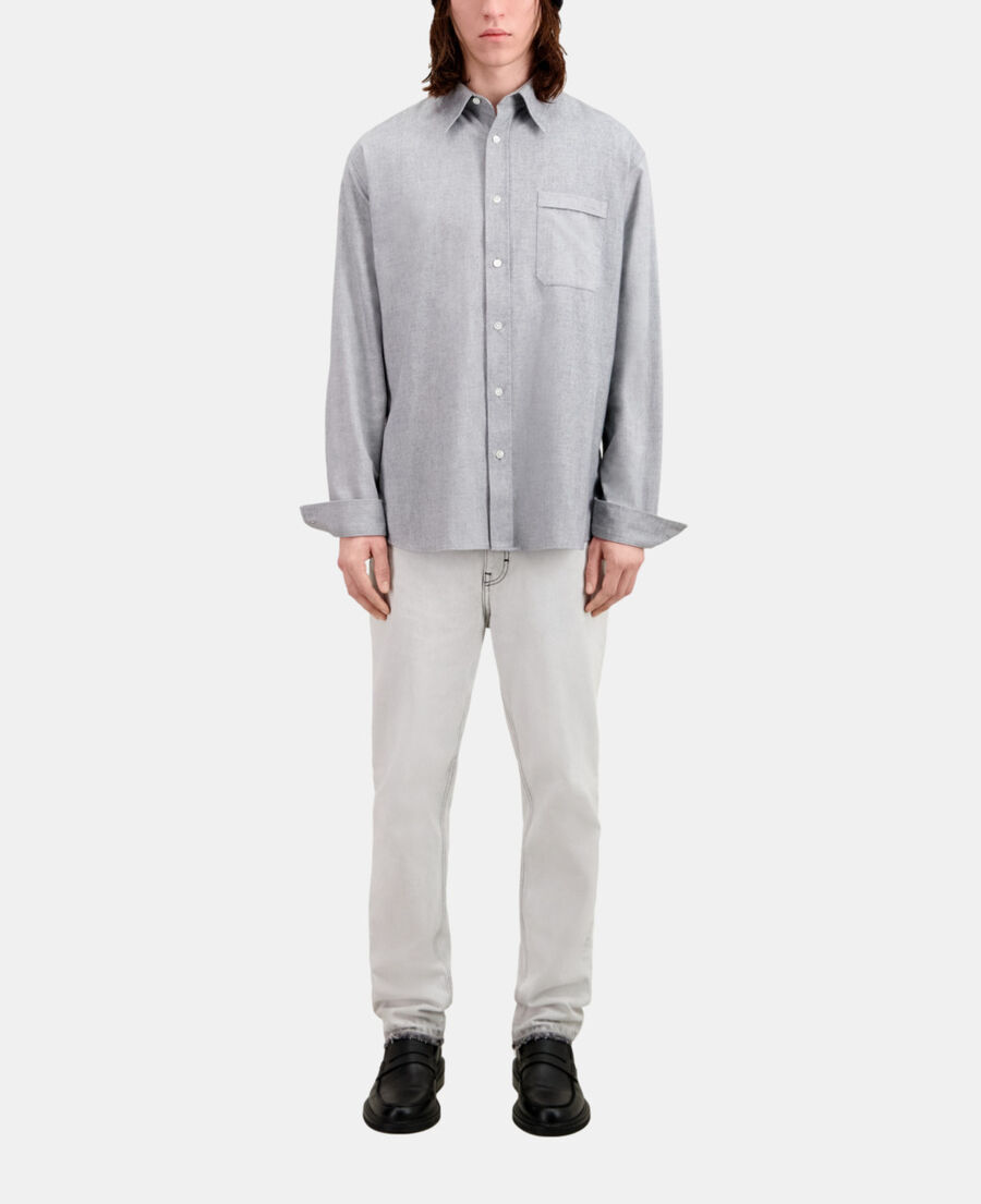 camisa oxford gris