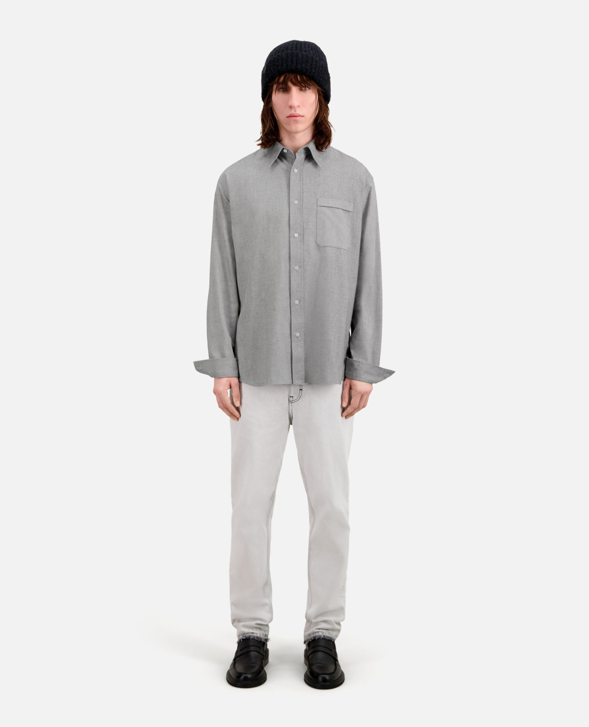 Camisa Oxford gris, GREY, hi-res image number null