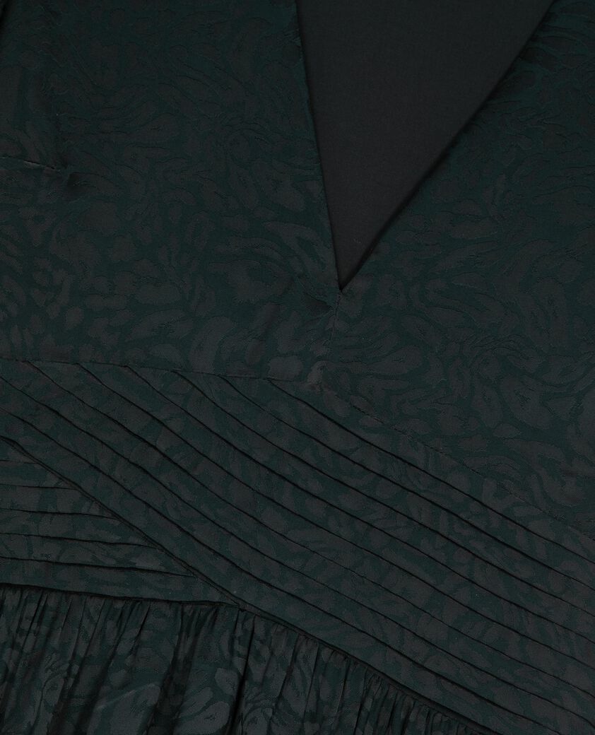 The Kooples FEMME FOREST robe longue en jacquard léopard verte foncé