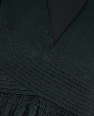 The Kooples WOMEN FOREST dark green leopard jacquard maxi dress