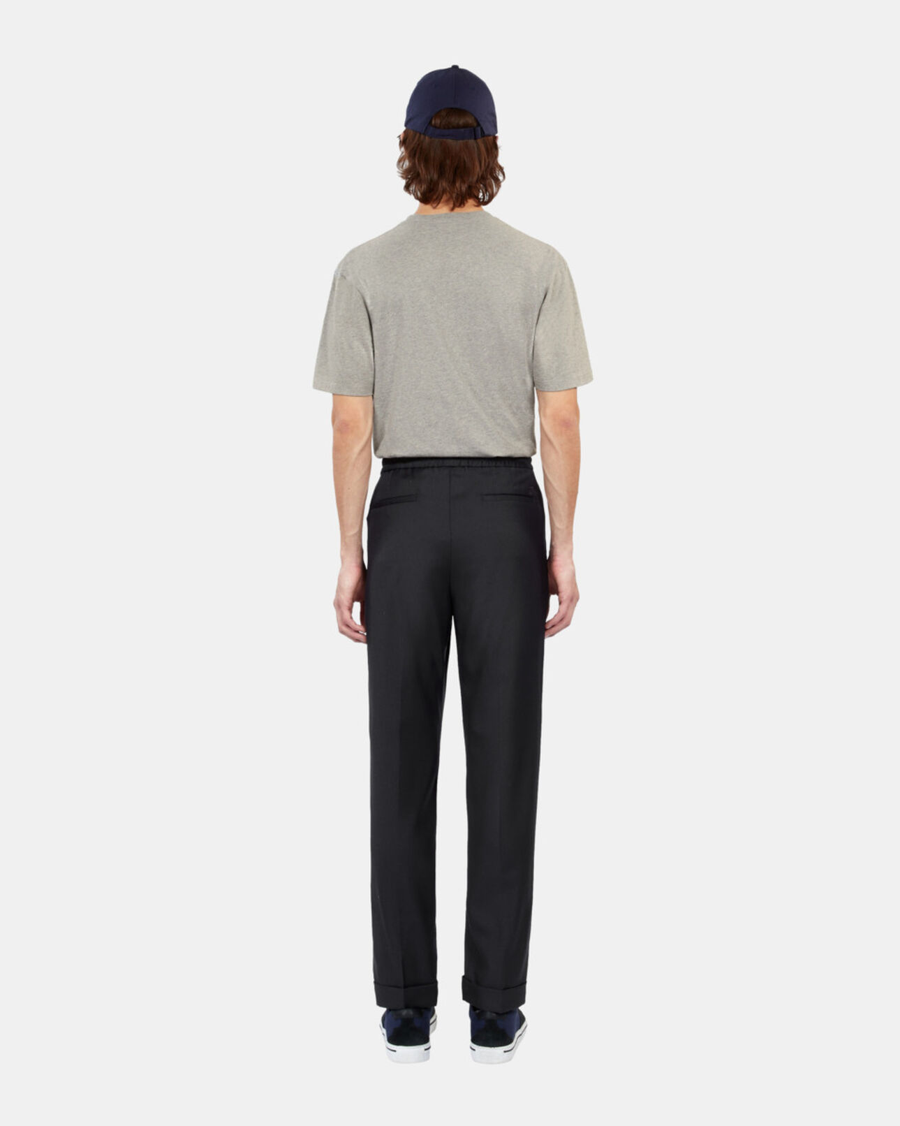 The Kooples HOMME DARK NAVY pantalon droit en laine bleu marine