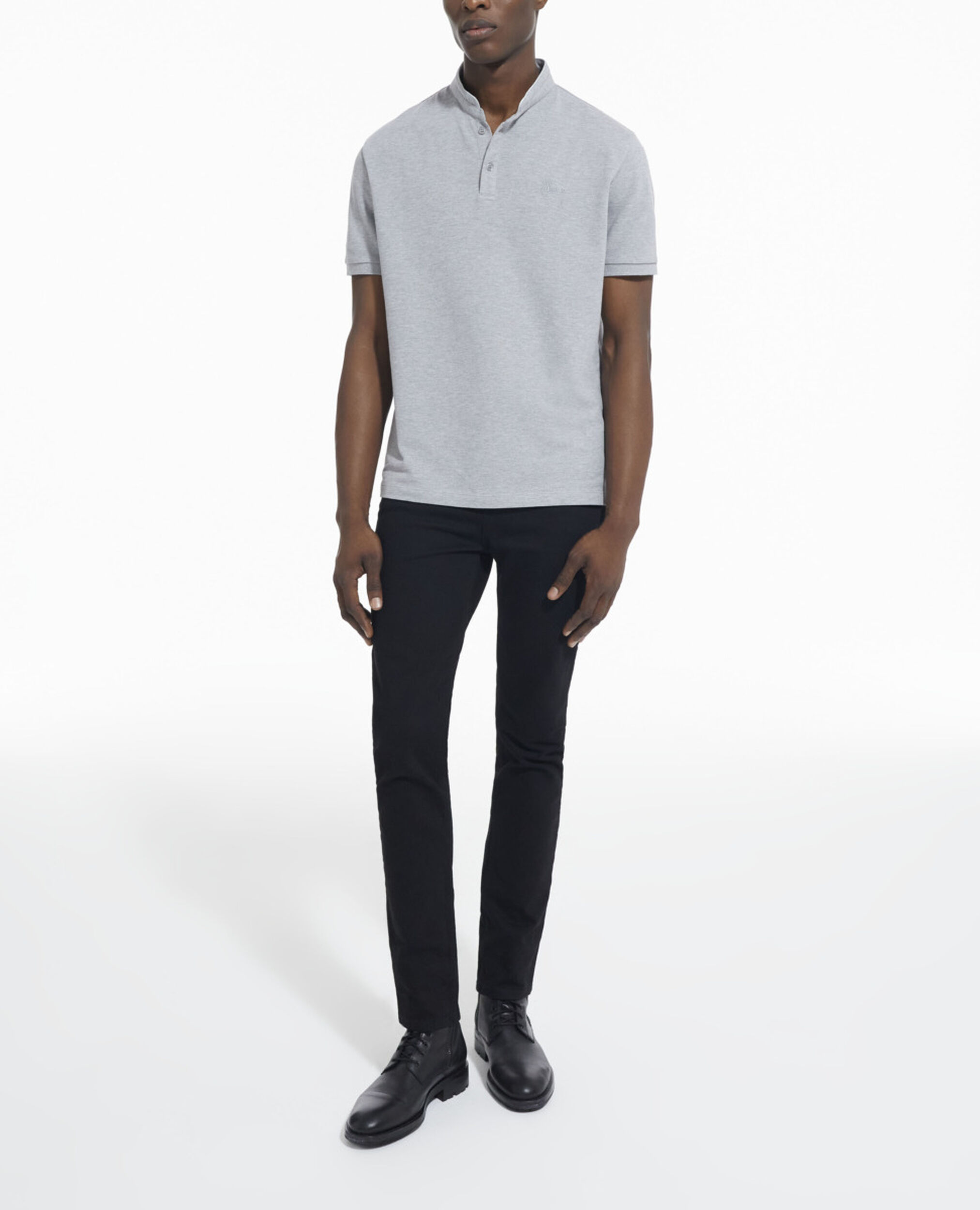 Polo gris, GREY MELANGE, hi-res image number null
