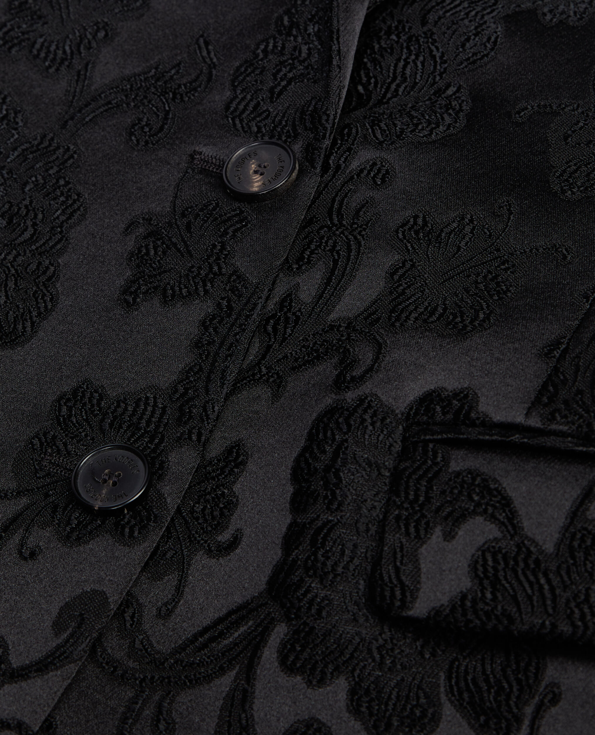 Schwarze Anzugjacke mit Blumenmotiv, BLACK, hi-res image number null