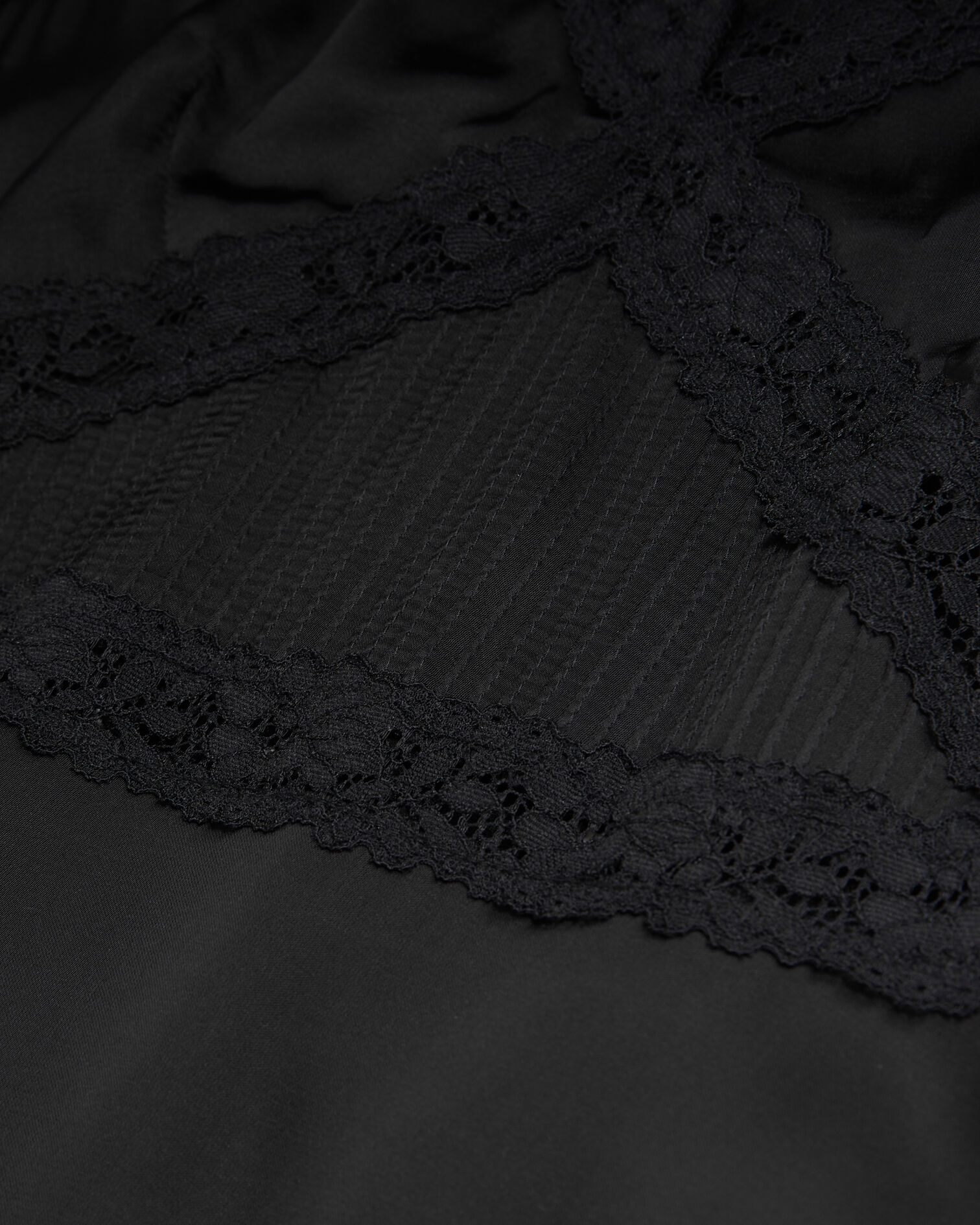 Robe longue noire avec détails en dentelle, BLACK, hi-res image number null