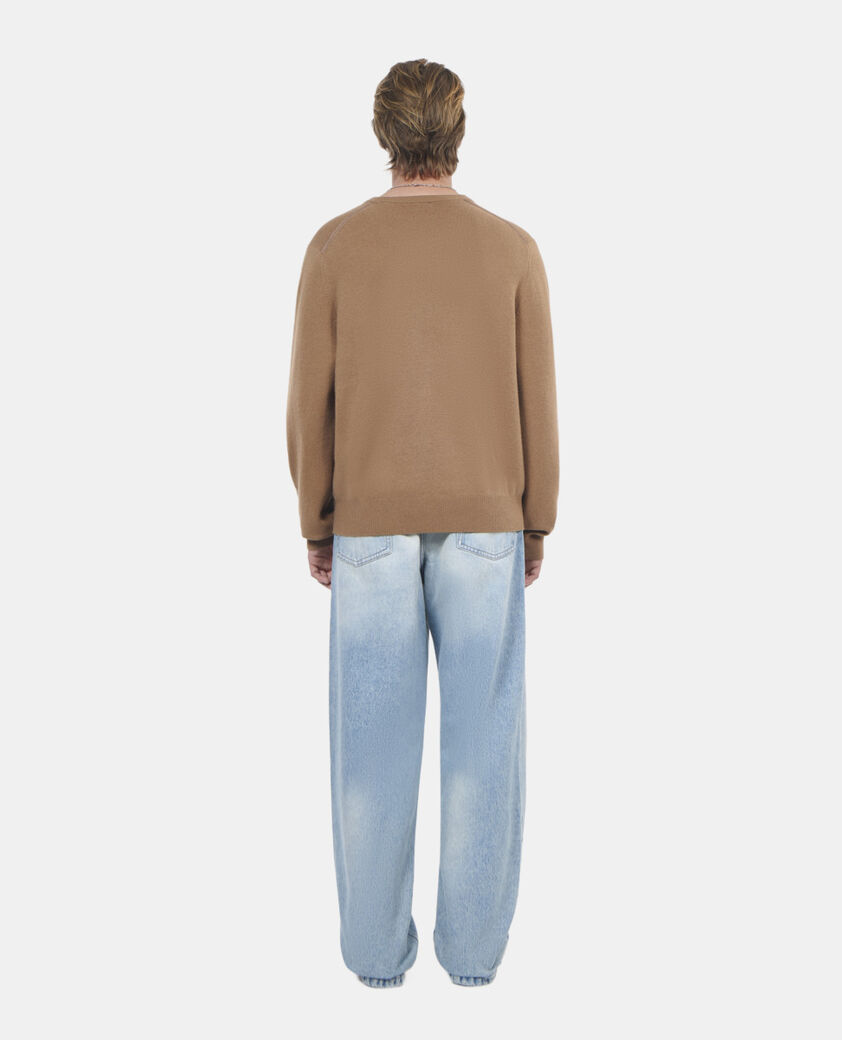 The Kooples HOMME DARK CAMEL pull en cachemire camel