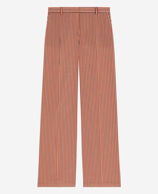 The Kooples WOMEN DARK NAVY / FIRE RED wide-leg pants with red and blue stripes