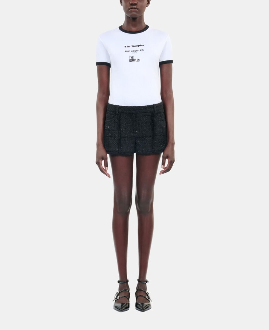The Kooples WOMEN BLACK black tweed shorts