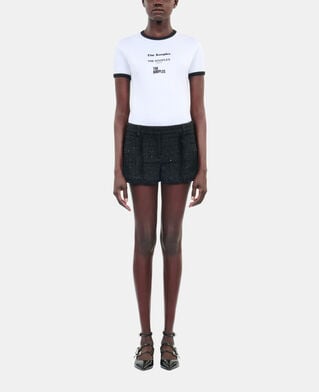 The Kooples WOMEN BLACK black tweed shorts