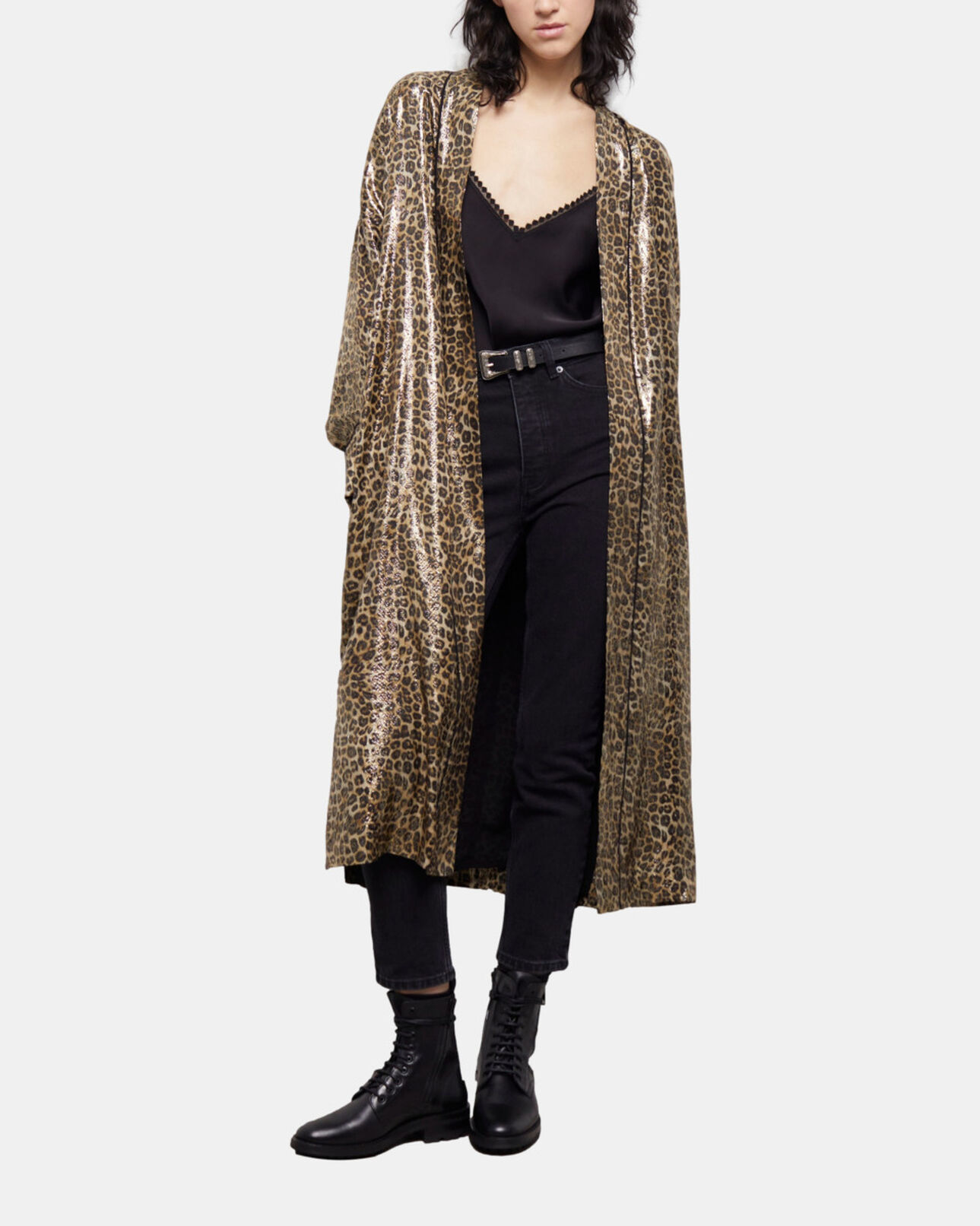 The Kooples FEMME LEOPARD kimono léopard