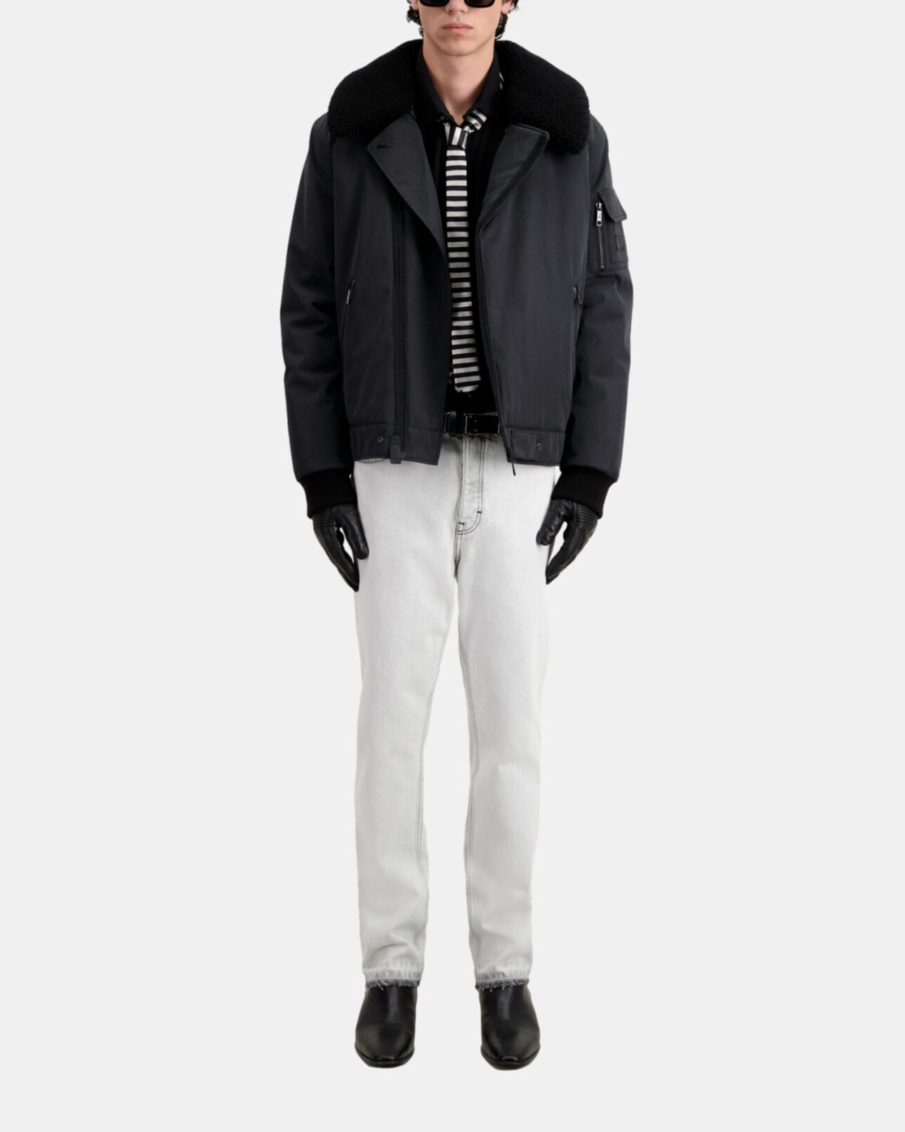 The Kooples HOMME BLACK blouson aviateur noir