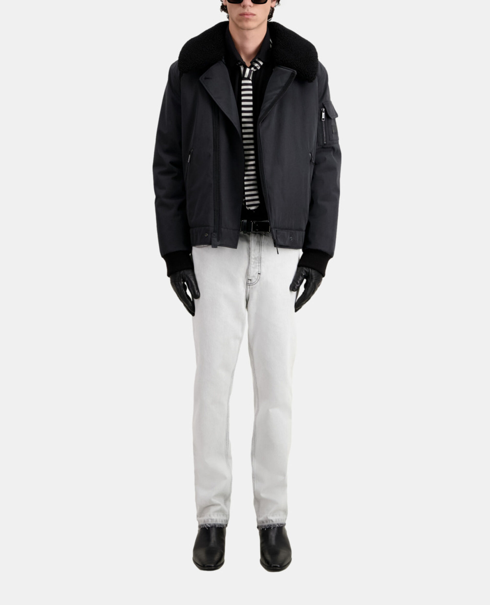 Black bomber jacket, BLACK, hi-res image number null