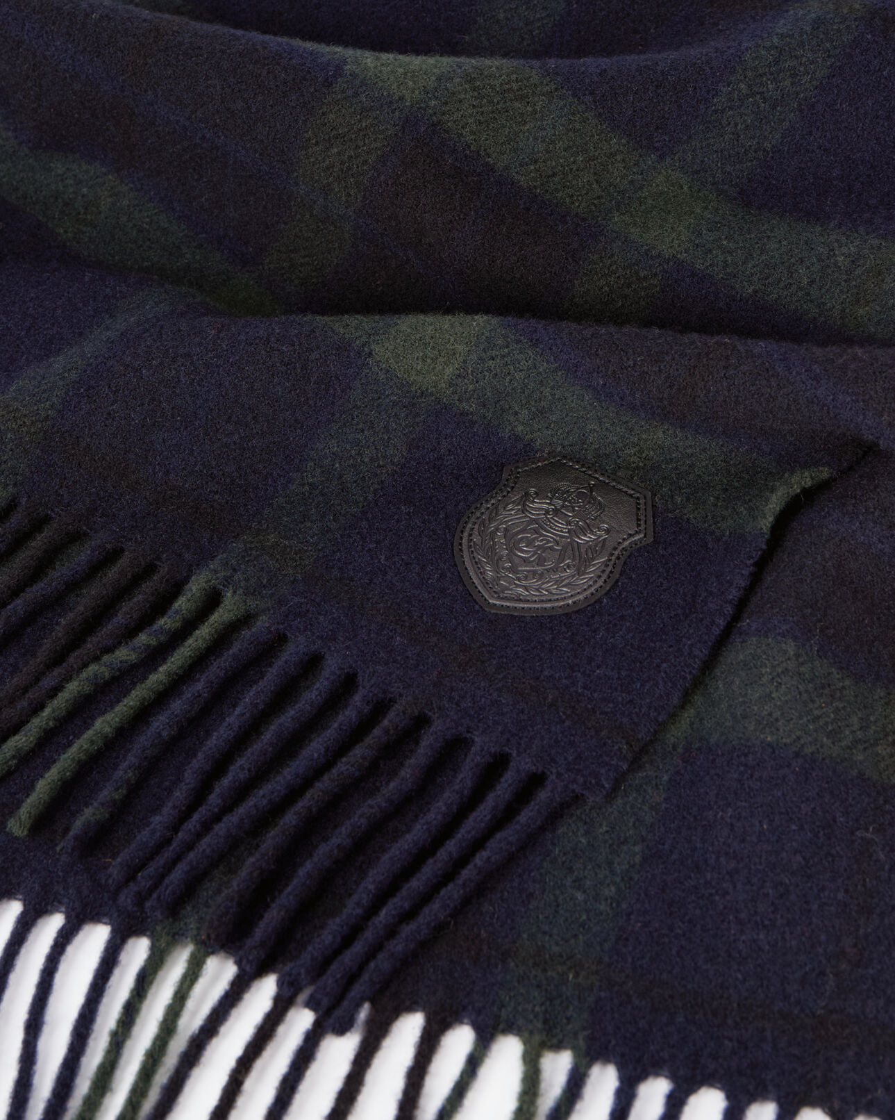 The Kooples MIXTE GREEN NAVY écharpe en laine à carreaux