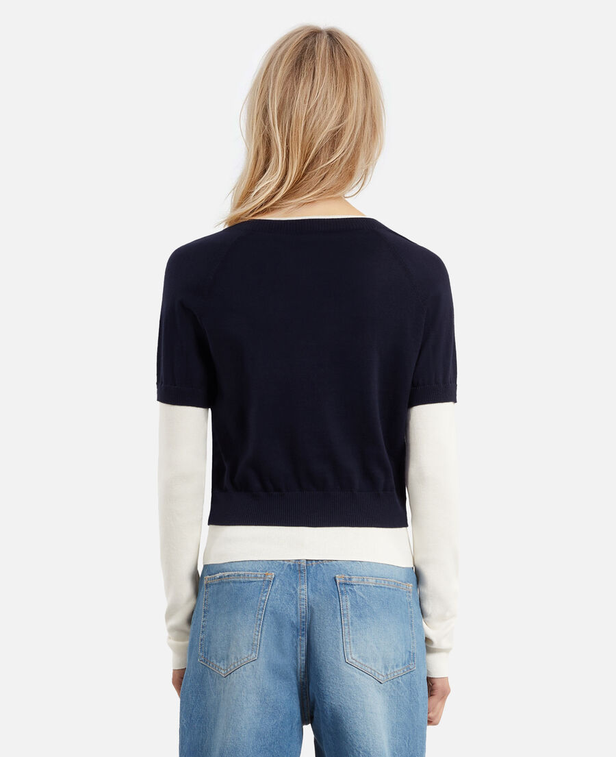The Kooples WOMEN DARK NAVY-ECRU navy and ecru sweater