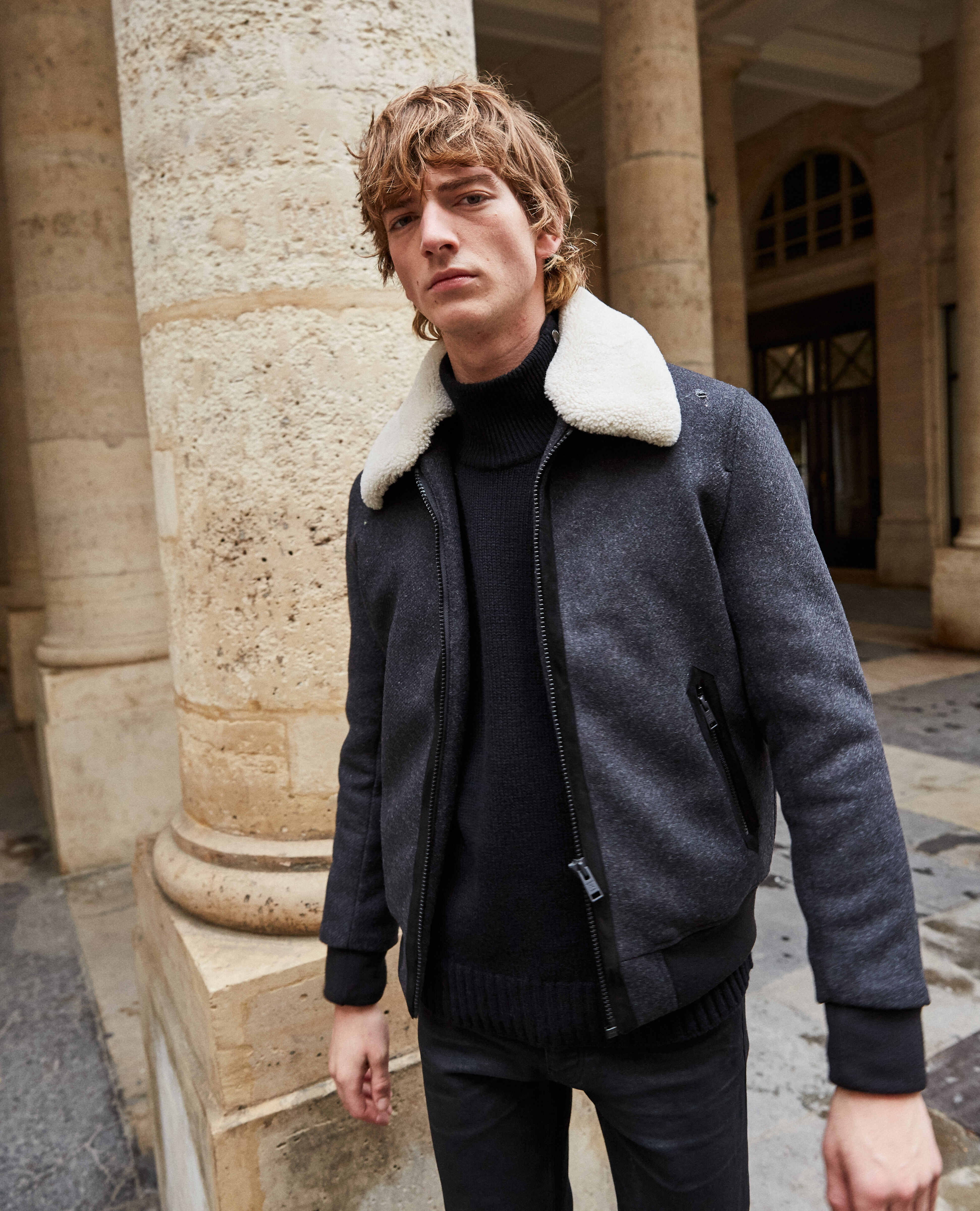 Wool and new arrivals leather coat