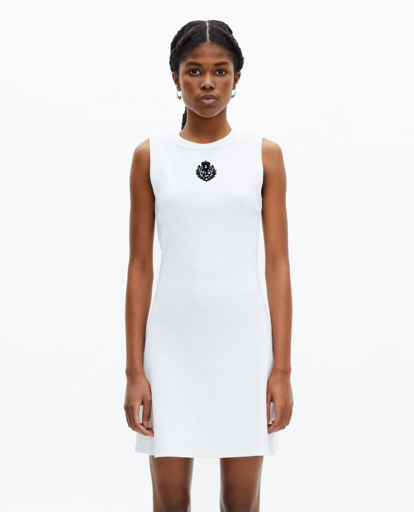 The Kooples FEMME WHITE robe courte avec logo blanche