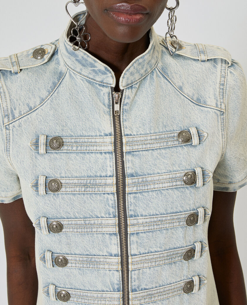 The Kooples F BABY BLUE blue denim short dress