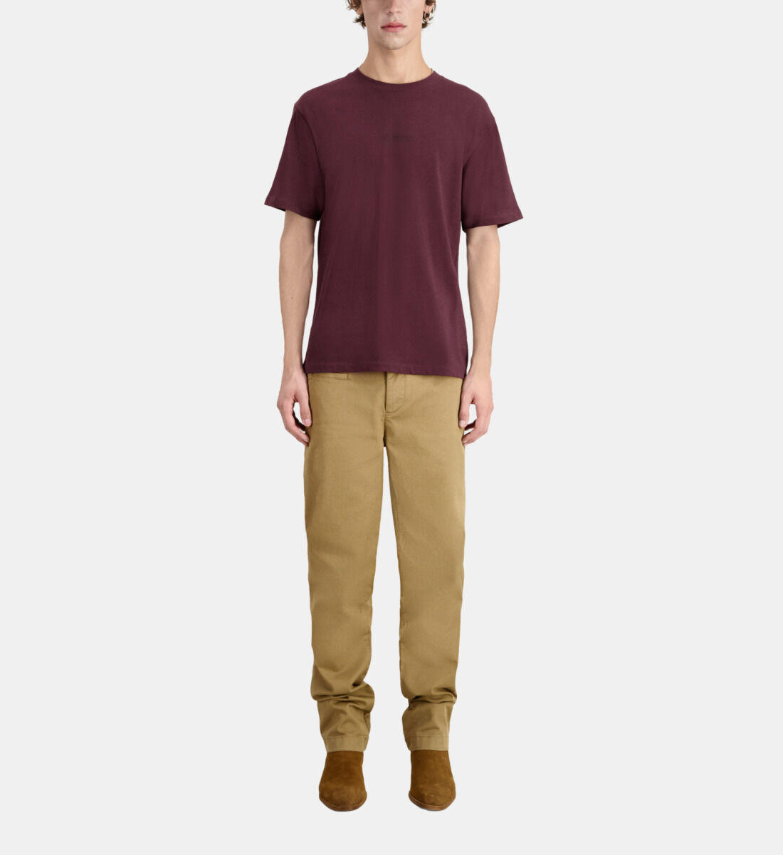 Men s burgundy t shirt with logo