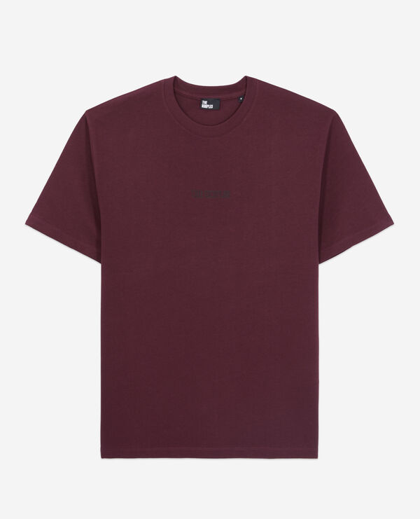 men's burgundy t-shirt with logo